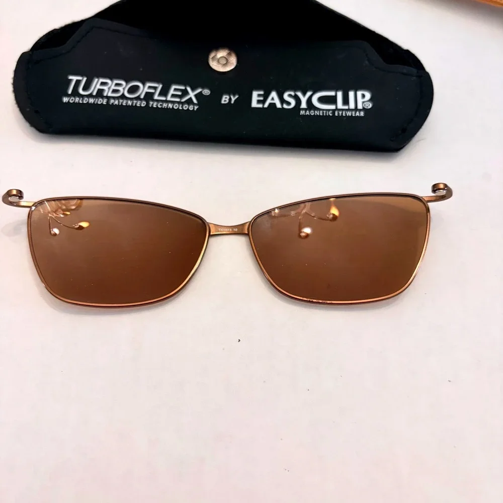 TurboFlex by EasyClip Magnetic Clip On Sunglasses Bronze Brown Lens TK1073 10